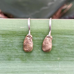 drop charm earrings: recycled bronze & sterling silver