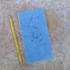 slim embroidered handbound journal: 9 colors/designs