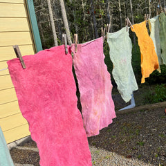 little flower plant-dyed wool felt scrap bag