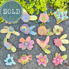 wool felt flower pins