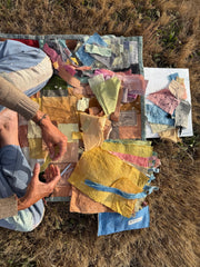 large plant-dyed patchwork handbound journal