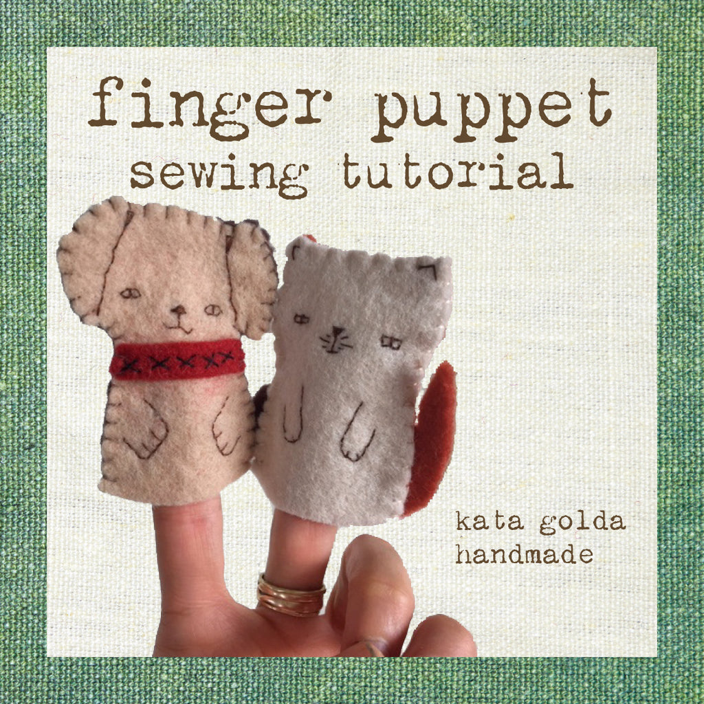free sewing tutorial: dog & cat finger puppets