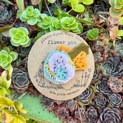 plant-dyed wool felt flower pins (new batch!)