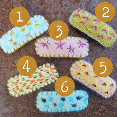 wool felt hair clips