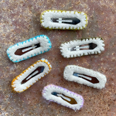 wool felt hair clips