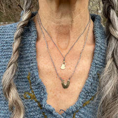 heart necklace in a plant-dyed matchbox