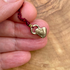 heart necklace in a plant-dyed matchbox