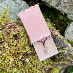 heart necklace in a plant-dyed matchbox