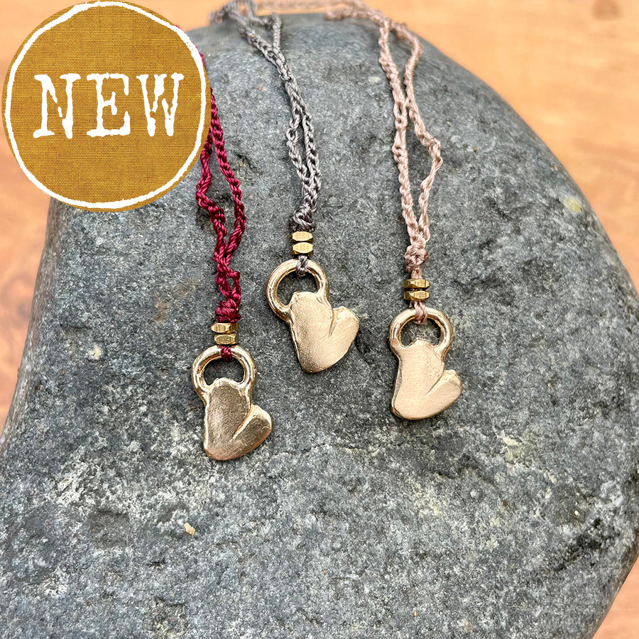 heart necklace in a plant-dyed matchbox