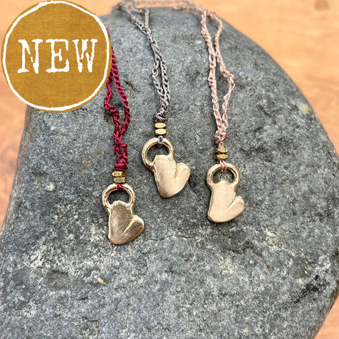 heart necklace in a plant-dyed matchbox