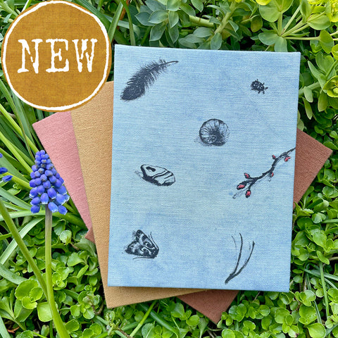 indigo dyed hand-bound nature journal