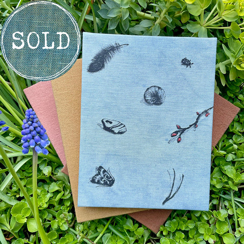 indigo dyed hand-bound nature journal