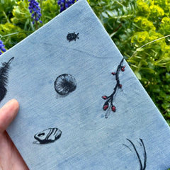 indigo dyed hand-bound nature journal