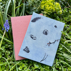indigo dyed hand-bound nature journal