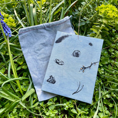 indigo dyed hand-bound nature journal