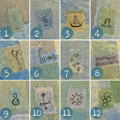 patchwork blue amulet extra large handbound journal