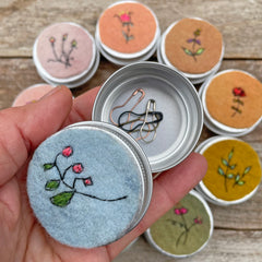 plant-dyed botanical notions tin