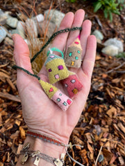 DIY three tiny house ornaments