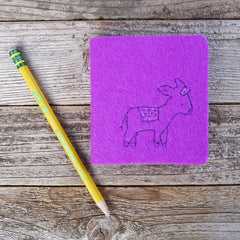 little felt journal: festive donkey