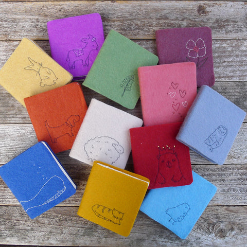 chubby little felt journal: 12 colors/designs