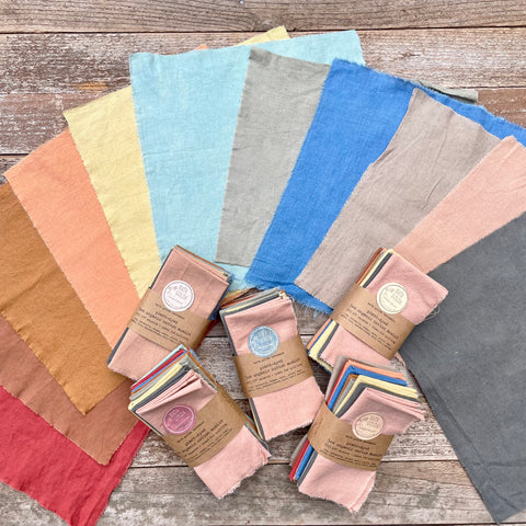10" squares: plant-dyed 5oz organic cotton/hemp muslin