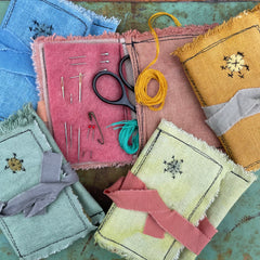 plant-dyed needle book with pocket
