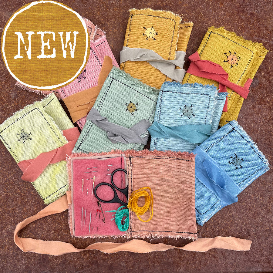 plant-dyed needle book with pocket