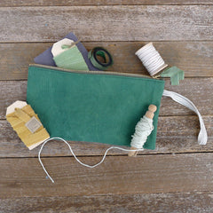 plant-dyed zipper notions pouch