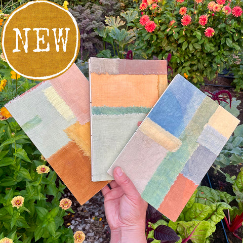 large plant-dyed patchwork handbound journal