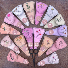 plant-dyed botanical scissor slips: pinks & peaches
