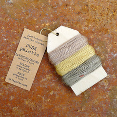 plant-dyed sashiko thread: three-color palette