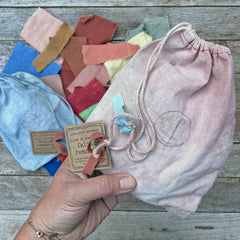 remnant bag: assortment of plant-dyed textiles