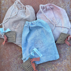 remnant bag: assortment of plant-dyed textiles