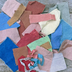remnant bag: assortment of plant-dyed textiles