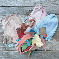 remnant bag: assortment of plant-dyed textiles