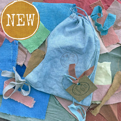 remnant bag: assortment of plant-dyed textiles