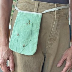 embroidered plant-dyed pocket purse