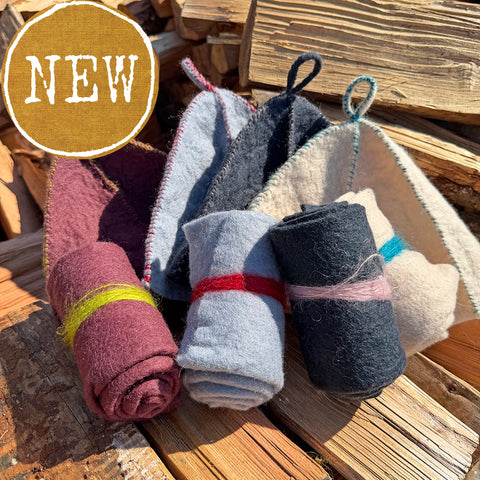 plant-dyed wool felt sauna hat bundle