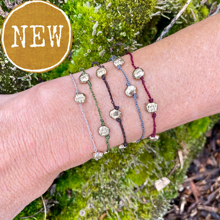 five charm seed bracelet