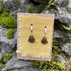 shell charm earrings: recycled bronze & sterling silver