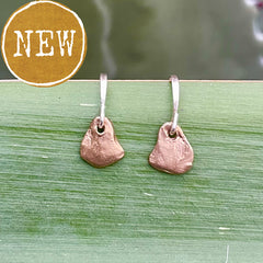 shell charm earrings: recycled bronze & sterling silver