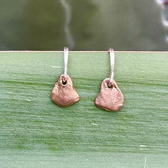 shell charm earrings: recycled bronze & sterling silver