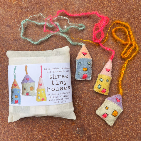 DIY three tiny house ornaments