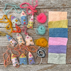 DIY three tiny house ornaments