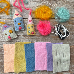 DIY three tiny house ornaments