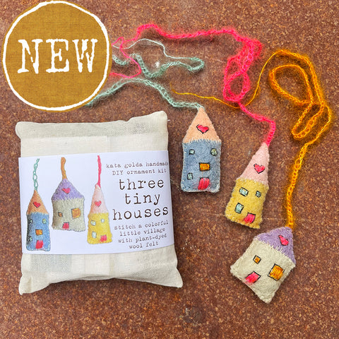 DIY three tiny house ornaments