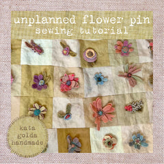 little flower plant-dyed wool felt scrap bag