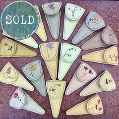 plant-dyed botanical scissor slips: yellows & greens