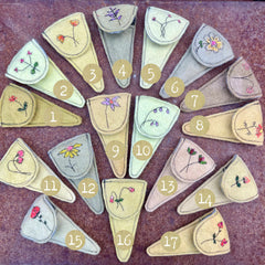 plant-dyed botanical scissor slips: yellows & greens