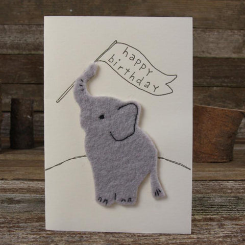 card: happy birthday, elephant